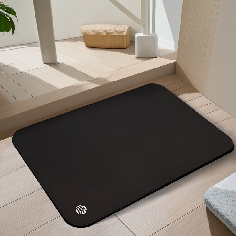 │Original Quality Institute│Original Color Series Soft Diatomaceous Earth Bathroom Door Anti-Slip Mat 60x40cm - Rugs & Floor Mats - Other Materials Black