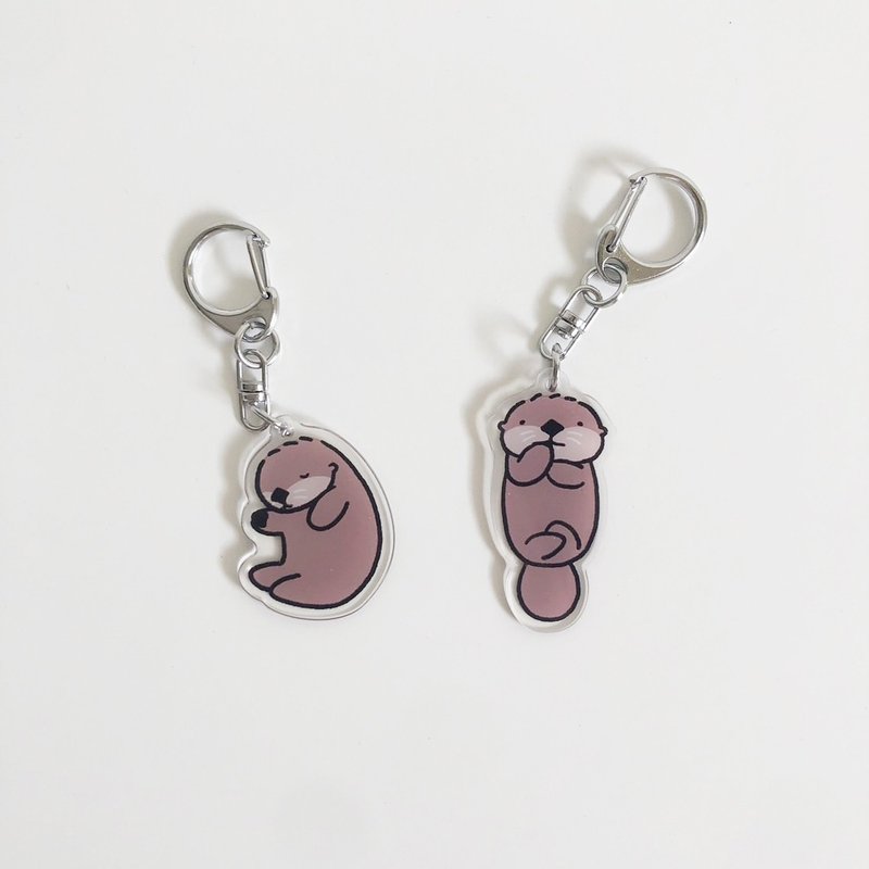 Mibao the Sea Otter - Baby Sleeping Pose Acrylic Charm - Keychains - Other Materials 