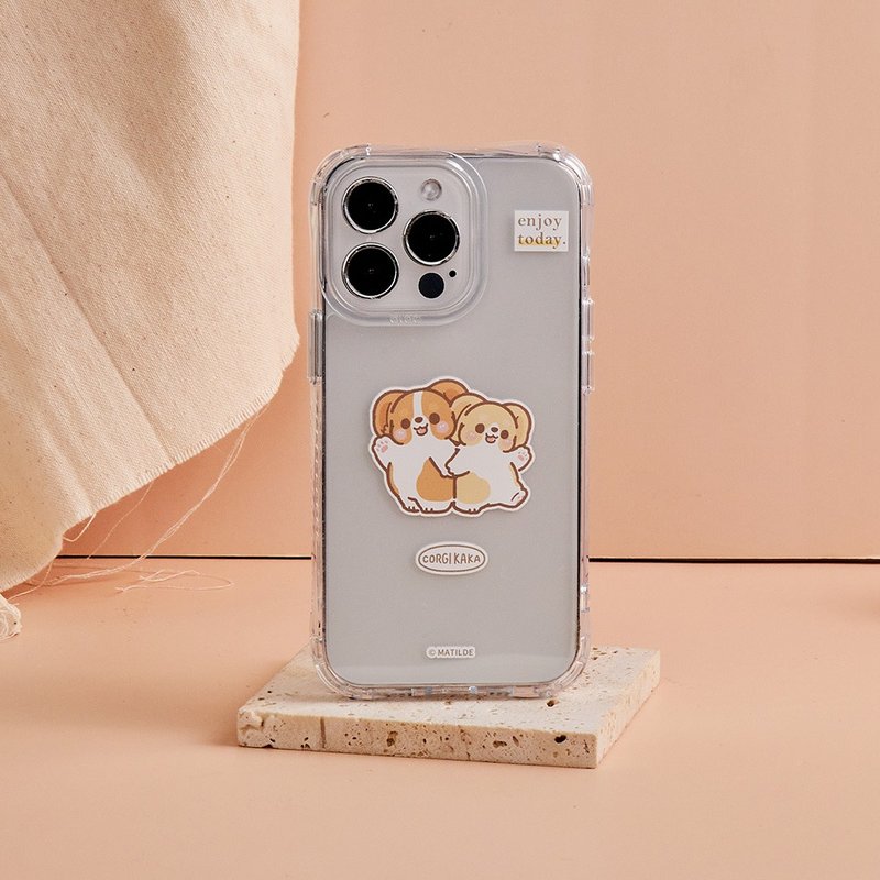 柯基犬卡卡enjoy today抗黃防摔MagSafe iPhone手機殼 - 手機殼/手機套 - 塑膠 透明