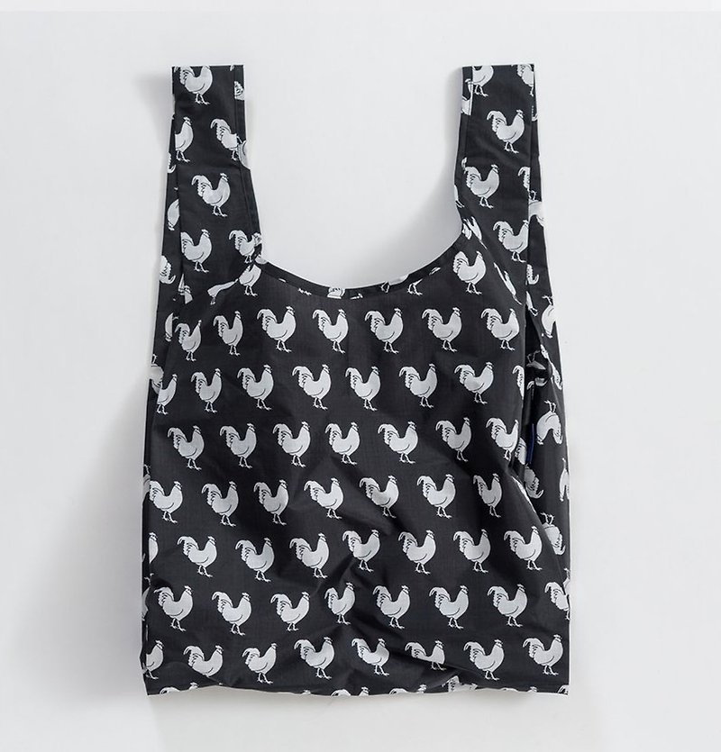 【Out of Print】BAGGU Eco Shopping Bag - Cocks - Handbags & Totes - Waterproof Material Black