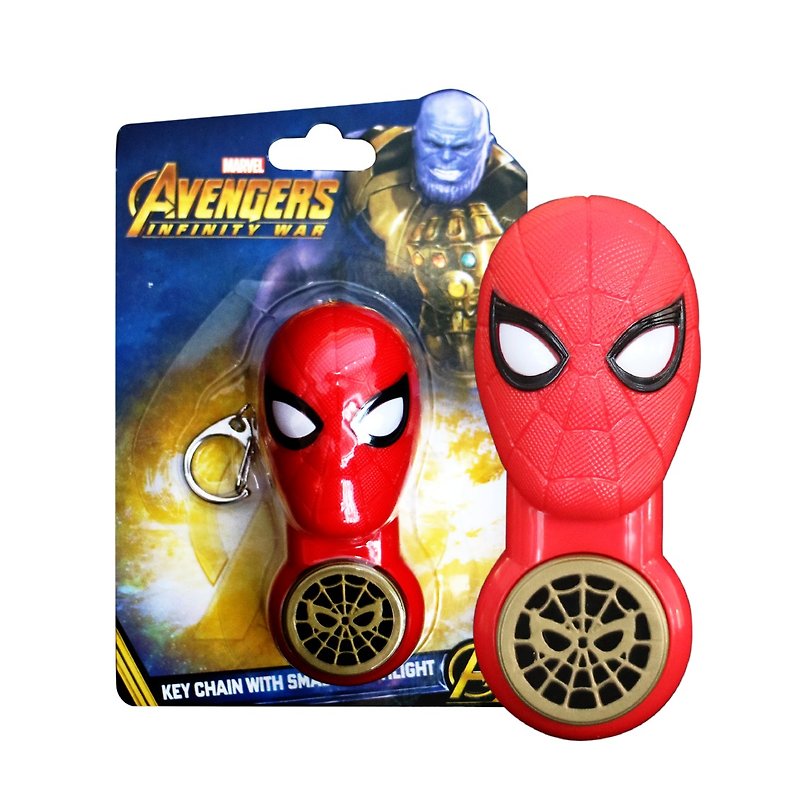 Marvel－Key Chain with smaillflashlight (Spider Man) - Keychains - Plastic Red