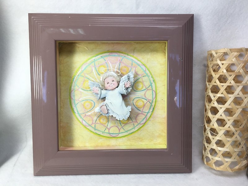 European-style three-dimensional paper sculpture, happy little angel, Christmas, mandala, healing, happy to see - Wall Décor - Paper 