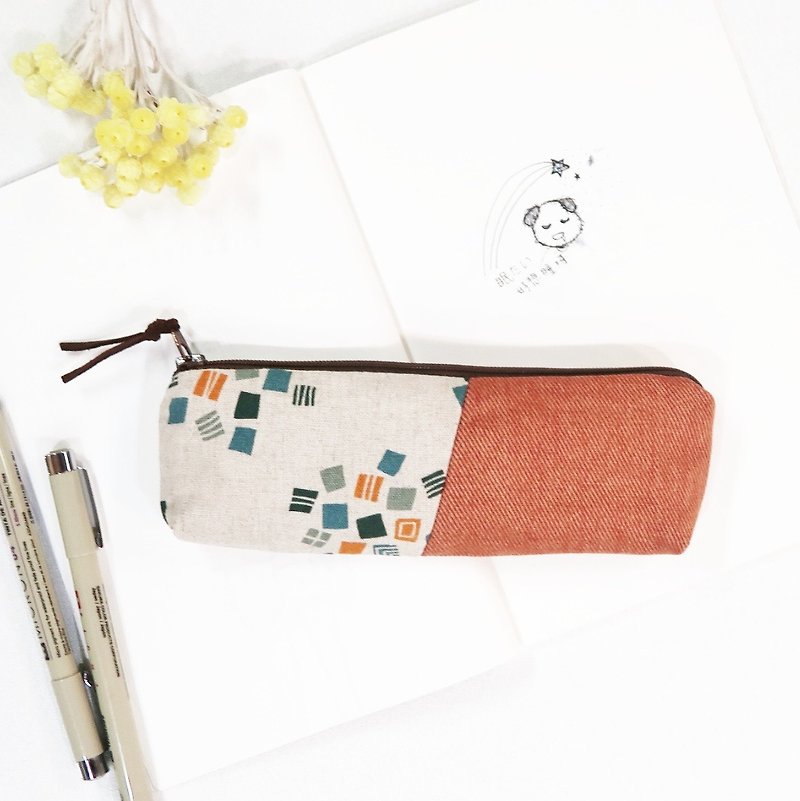 Little Fabric Pencil Cases rose - กล่องดินสอ/ถุงดินสอ - ผ้าฝ้าย/ผ้าลินิน สีส้ม