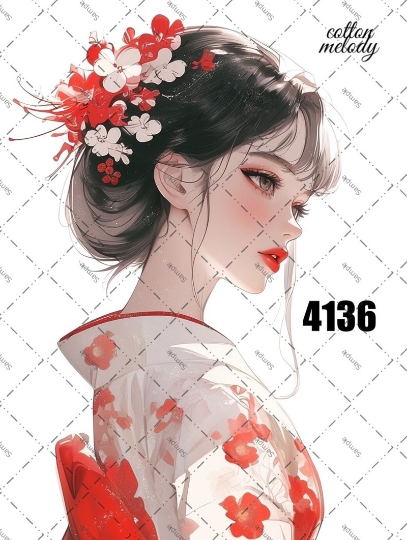 original sticker no.4136 人物ステッカー オリジナルステッカー オリジナル人物ステッカー 装飾ステッカー cotton melody - 貼紙 - 紙 