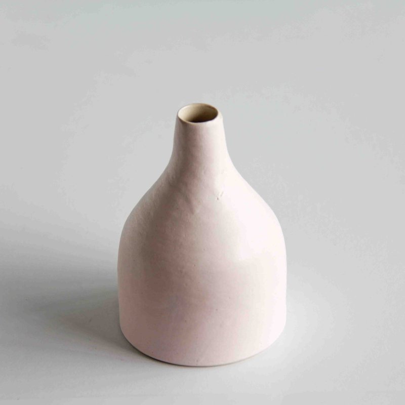 Handmade Ceramic Bottle Vase - Pastel Sakura Pink - 擺飾/家飾品 - 陶 粉紅色