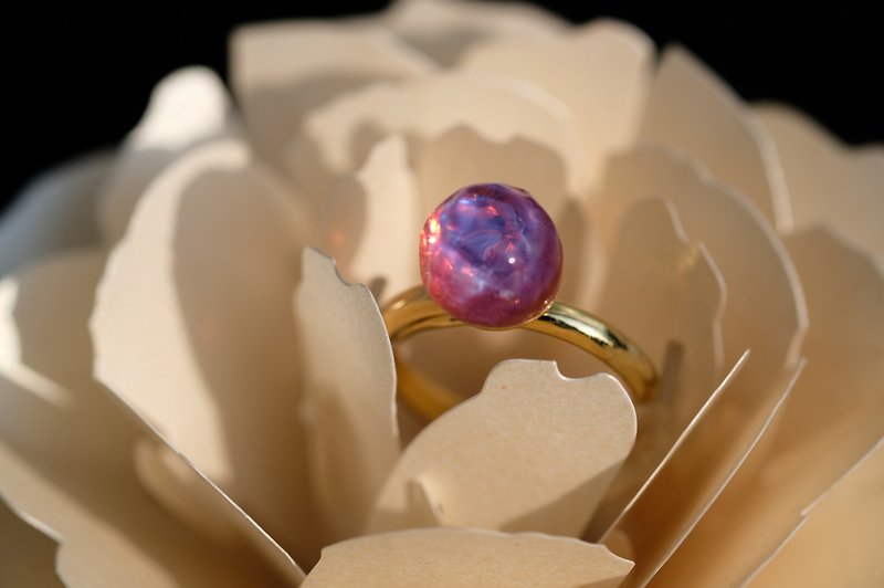 Crystal Bay Ring (Pink) 晶.凝指環 (粉紅) - 戒指 - 玻璃 粉紅色