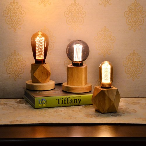 インダストリアルライト ライトインダストリアルスタイル木製シングルランプヘッドテーブル