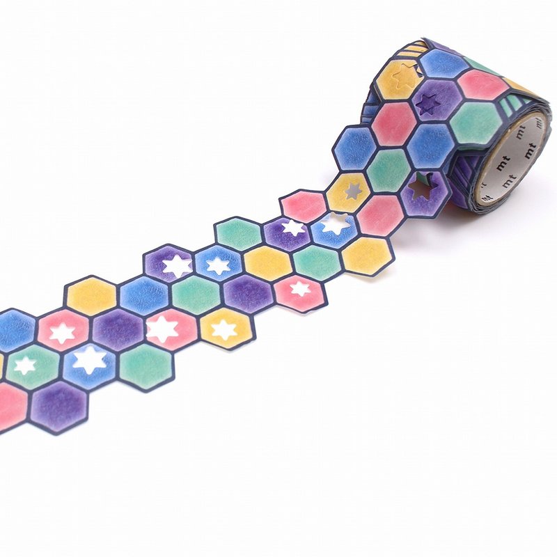 mt fab Die-cut Masking Tape / Stars and Tiles (MTKT1P18) / 2020AW - Washi Tape - Paper Multicolor