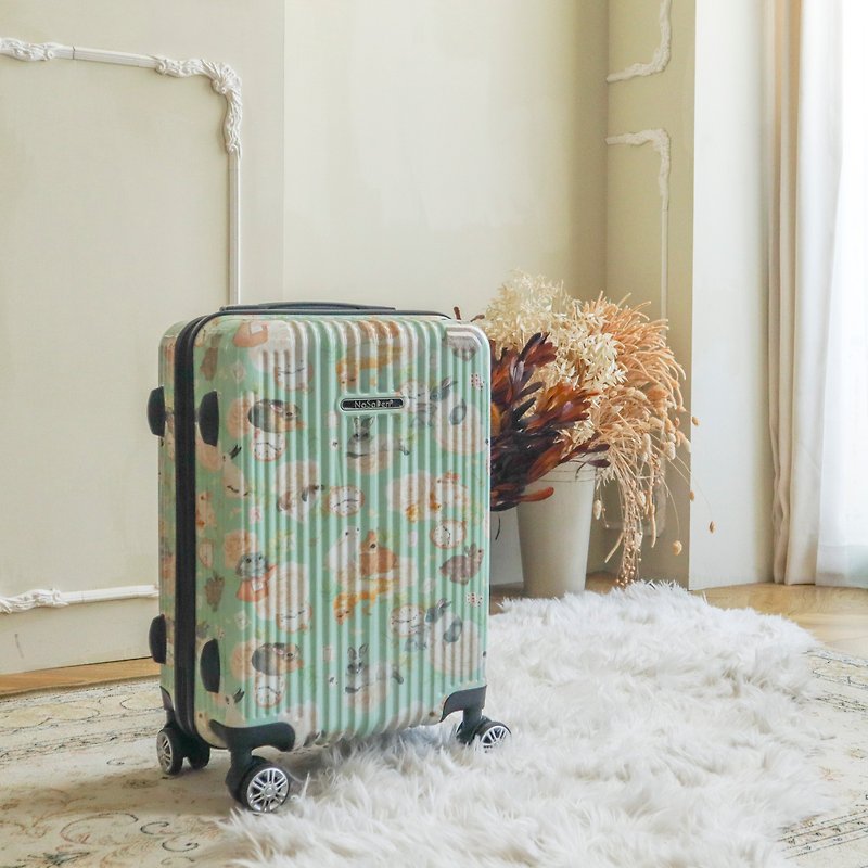 NaSaDen NaSa Denxin Wuyou [English Blue Cat Joint Model Rabbit Travel] 26-inch zipper suitcase - กระเป๋าเดินทาง/ผ้าคลุม - วัสดุอื่นๆ หลากหลายสี