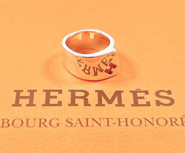 HERMES エルメスシルバーバングル キャンディ オレンジ珊瑚 HERMES エルメスシルバーバングル キャンディ オレンジ珊瑚