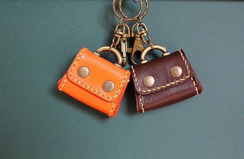 Guardian key ring bag type DIY hand-made material bag teaching video - Leather Goods - Genuine Leather 