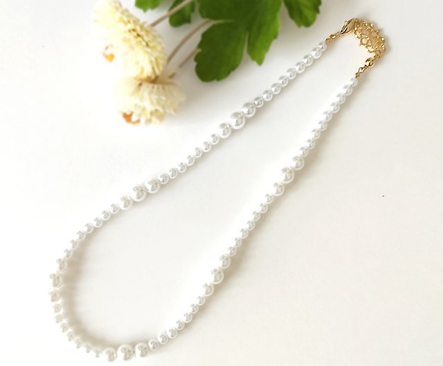 Infinity with Bubbles pearl necklace/Gold】パールネックレス インフィニティ 無限大 ウェーブパール 入学  卒業 結婚 - ショップ tinies ネックレス - Pinkoi