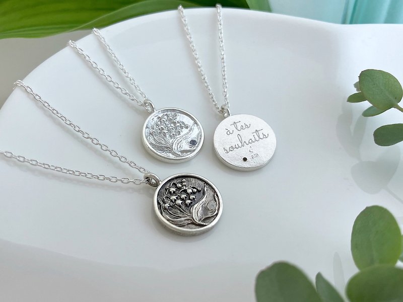 Lily of the valley coin necklace - สร้อยคอ - เงินแท้ 