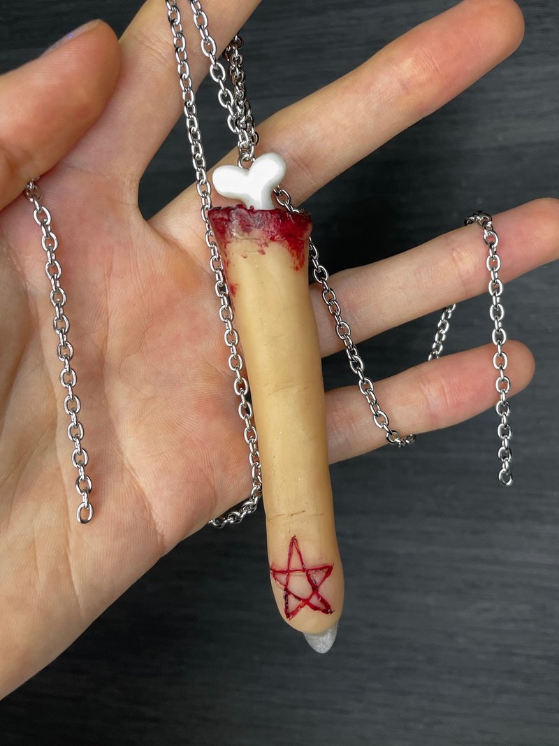 Pendant. Spooky finger. - Necklaces - Clay 