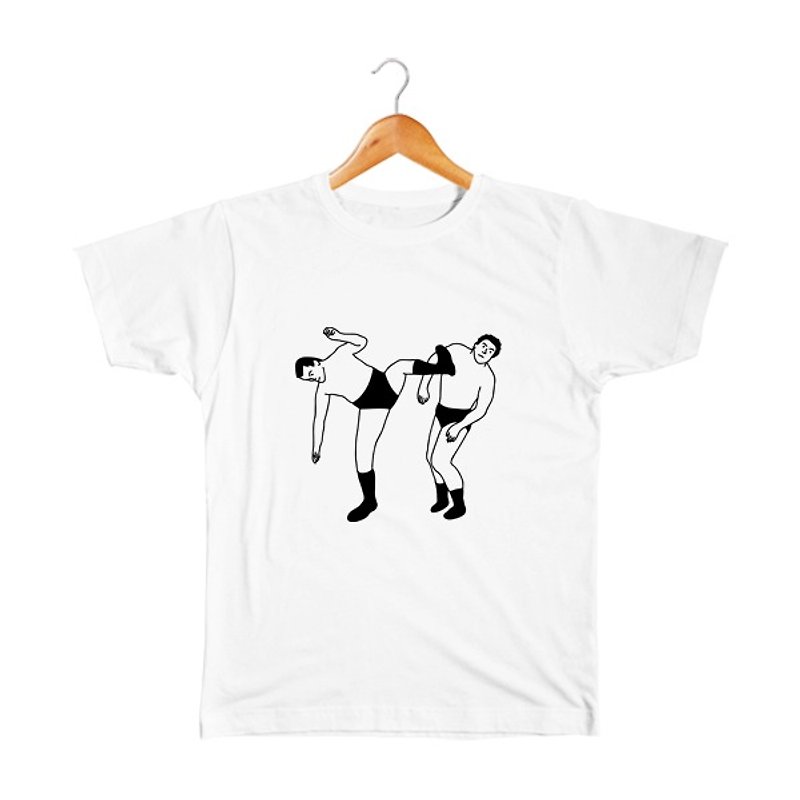Big Boots Kids T-shirt - เสื้อยืด - ผ้าฝ้าย/ผ้าลินิน ขาว