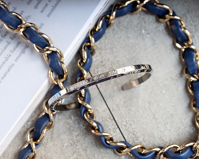 RELAX TIME Shine series bracelet (ZRCC-17) silver - สร้อยข้อมือ - สแตนเลส สีเงิน
