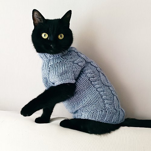 StylishCatDesign Hand knitting sweater for cat Sphynx clothing Wool cat jumper cat sweaters