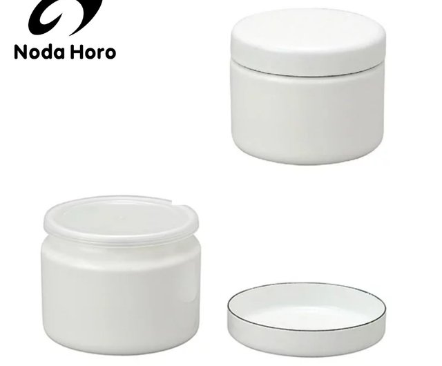 Noda Horo White Series Enamel Rectangle Deep Food Containers with