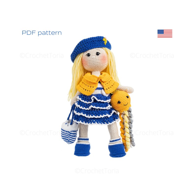 Digital crochet patterns. Download PDF file (in English). MILANA doll. - 手工藝教學/工具書 - 其他材質 