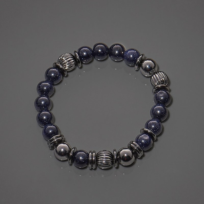 Simple beaded bracelet - สร้อยข้อมือ - เครื่องเพชรพลอย สีน้ำเงิน
