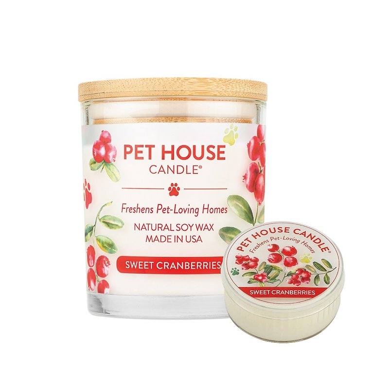 American PET HOUSE Indoor Deodorizing Pet Fragrance Candle-Cranberry - เทียน/เชิงเทียน - ขี้ผึ้ง 