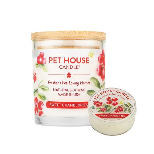 毛寵世代旗艦店 美國 PET HOUSE 室內除臭寵物香氛蠟燭-蔓越莓