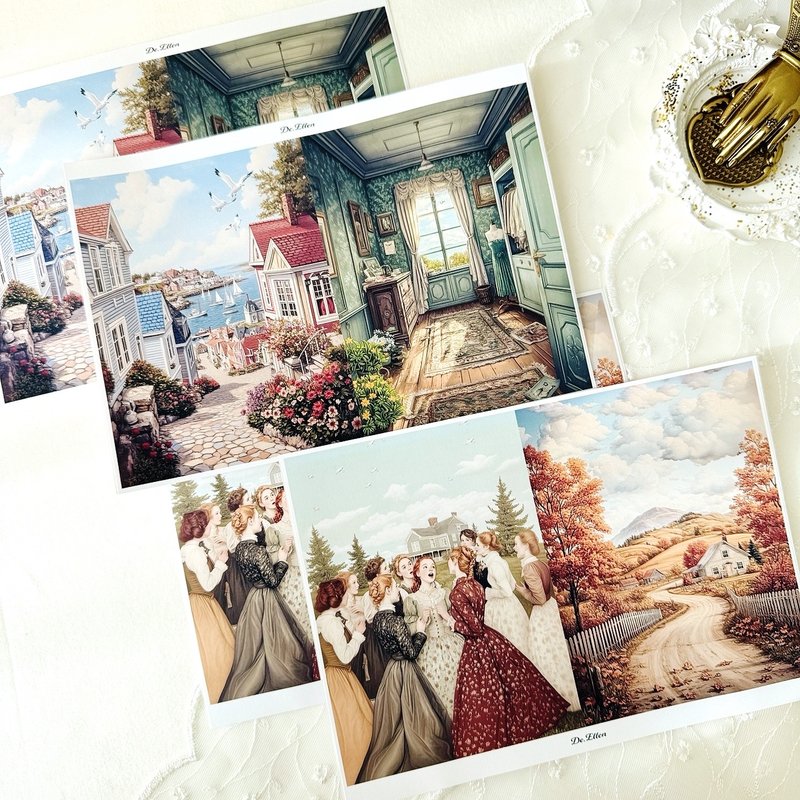 Z149 - vintage background - 貼紙 - 紙 