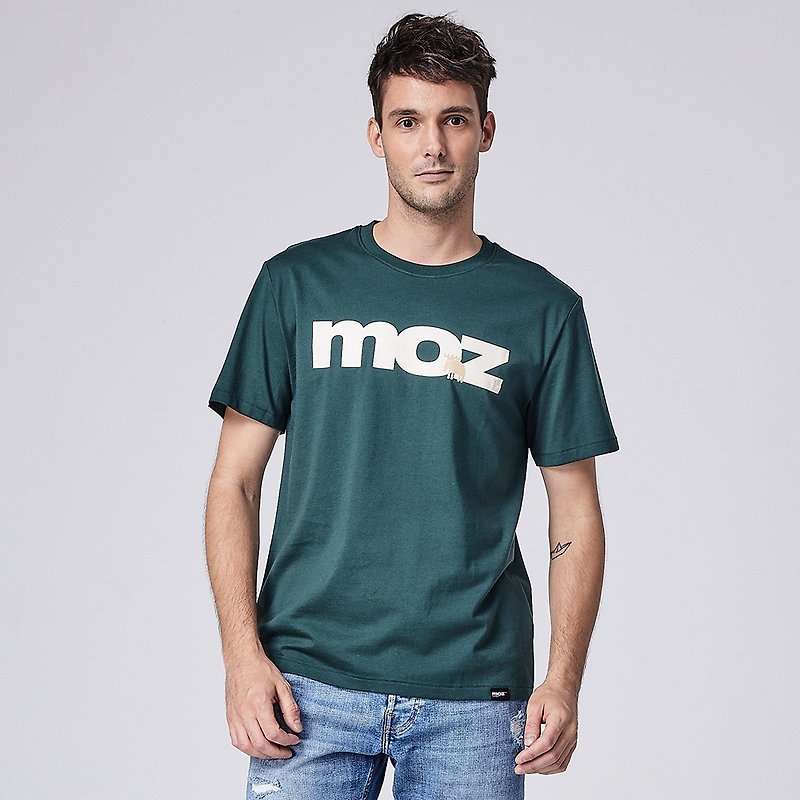 moz瑞典 字母印花100%純棉短T-深酪梨(亞洲版)男款 - T 恤 - 棉．麻 綠色