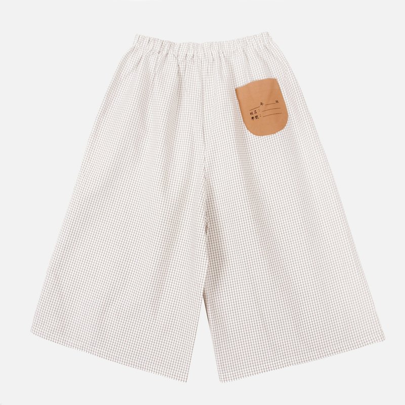 _Year _ class pocket stitching plaid wide pants - coffee - กางเกงขายาว - ผ้าฝ้าย/ผ้าลินิน สีนำ้ตาล