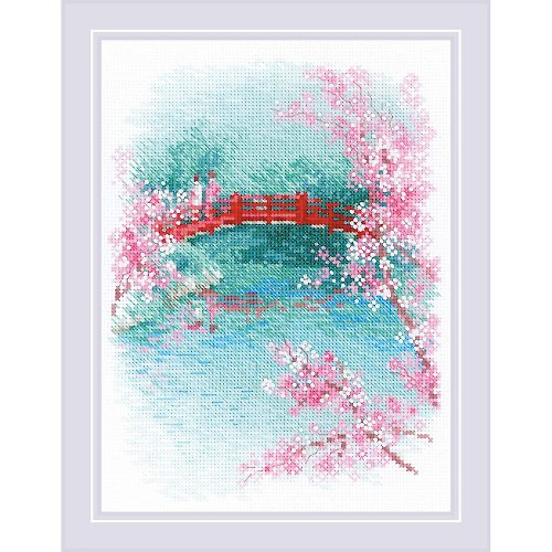 MARUMi刺繡手作 1745 - RIOLIS 十字繡材料包 - 櫻花 橋