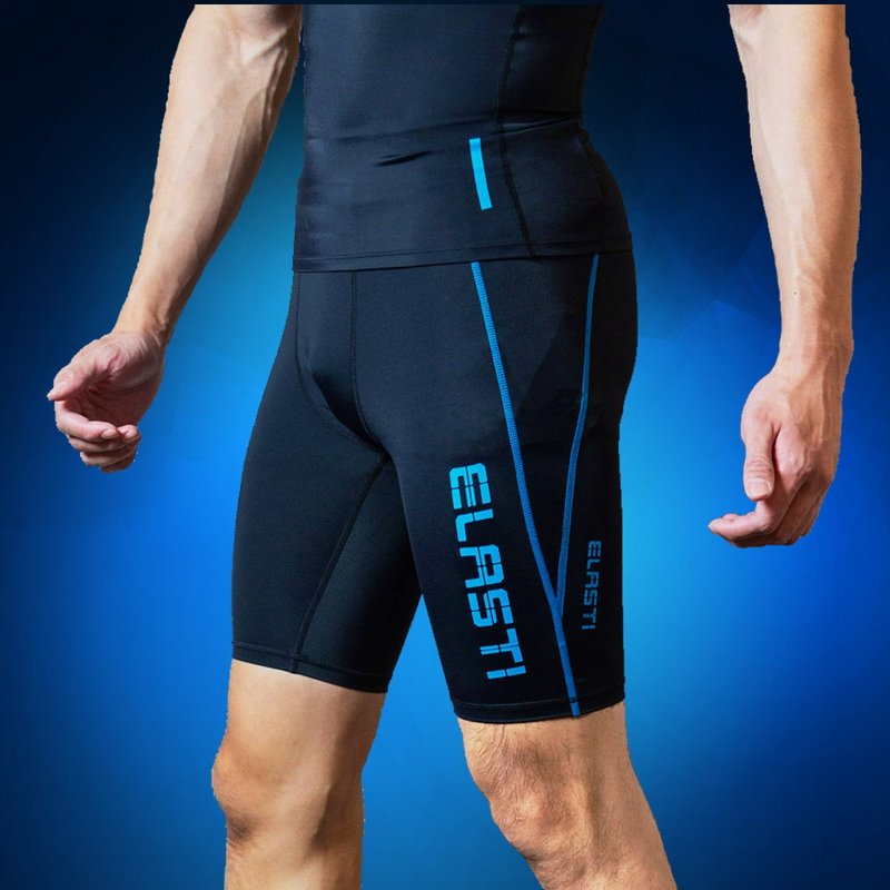 men-sport-compression-shorts - กางเกงวอร์มผู้ชาย - เส้นใยสังเคราะห์ สีดำ