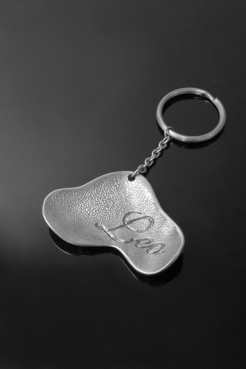 Pet exclusive / dog palm print name charm (puppy) / 925 Silver/ customized - ที่ห้อยกุญแจ - โลหะ สีเงิน