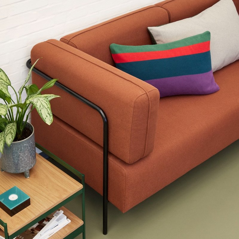 【Hübsch】－101201 Nordic Simple Brick Orange Metal Chair Sofa - Chairs & Sofas - Polyester Brown