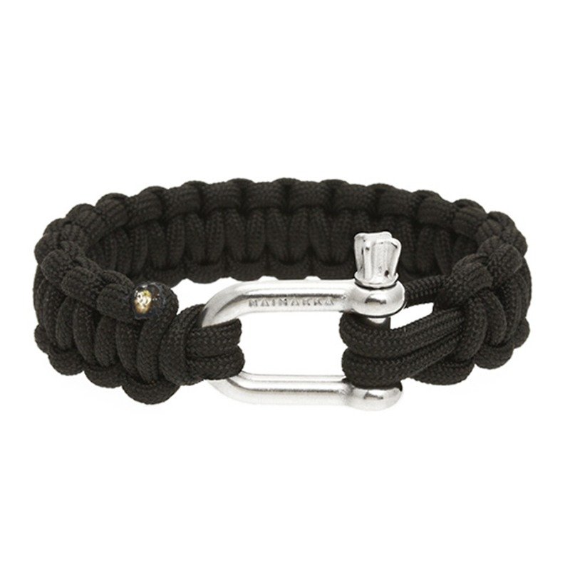 Naimakka parachute rope survival bracelet (black) - สร้อยข้อมือ - เส้นใยสังเคราะห์ สีดำ
