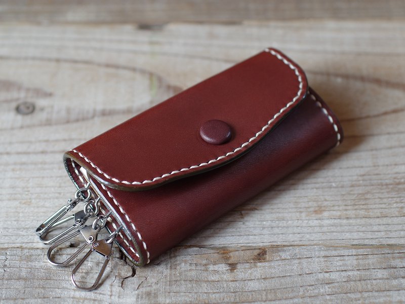 Hand sewn leather key case for chocolate - Other - Genuine Leather Brown