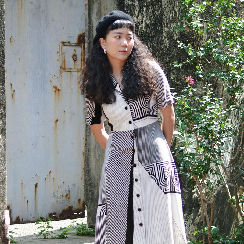 矩麻 |  日本古着短袖洋服 - 洋裝/連身裙 - 其他材質 