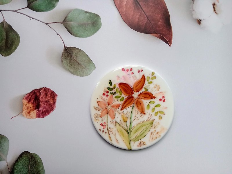 Handmade home decor,  handmade coaster, The bloom flowers Coasters - Coasters - Porcelain Multicolor