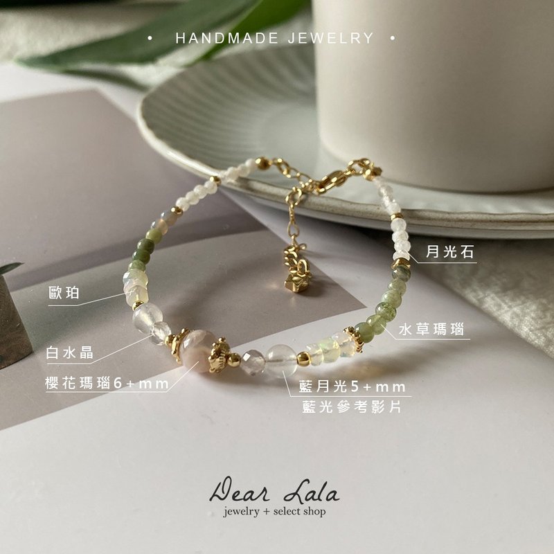 [2024 Spring Limited]-Sakura Agate Opal Aquatic Agate Design Bracelet - Bracelets - Crystal Pink