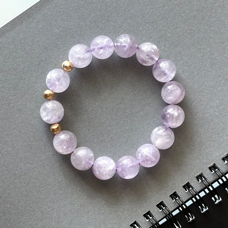 [Mixed Beads] Lavender Amethyst | 18k gold-plated bracelet concentrates memory, clears mind, and stabilizes emotions - Bracelets - Semi-Precious Stones Purple