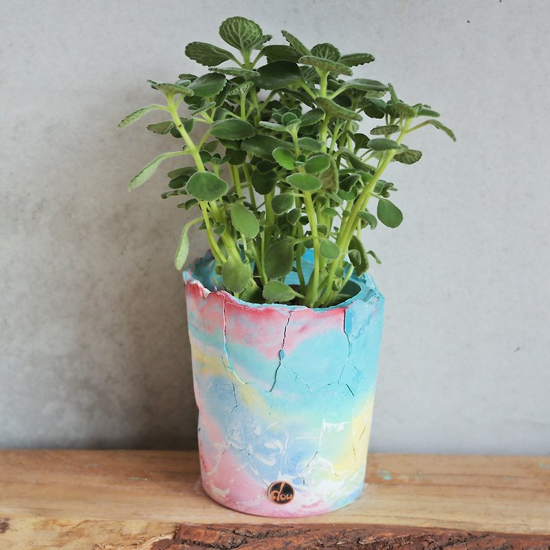 Peas Succulents and Small Groceries - Handmade Devon Shakes Series-8 - Plants - Paper Multicolor