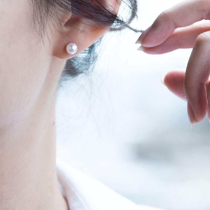 日本Akoya單顆珍珠耳環 3 - 6 mm - 耳環/耳夾 - 貴金屬 