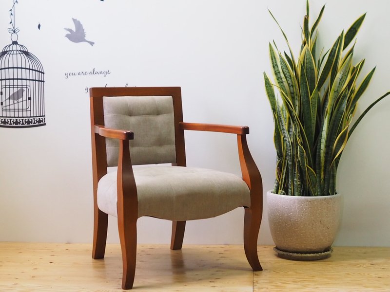 Divine Joinery Furniture - Princess Chair/Lounge Chair/Armchair - เก้าอี้โซฟา - ไม้ สีกากี