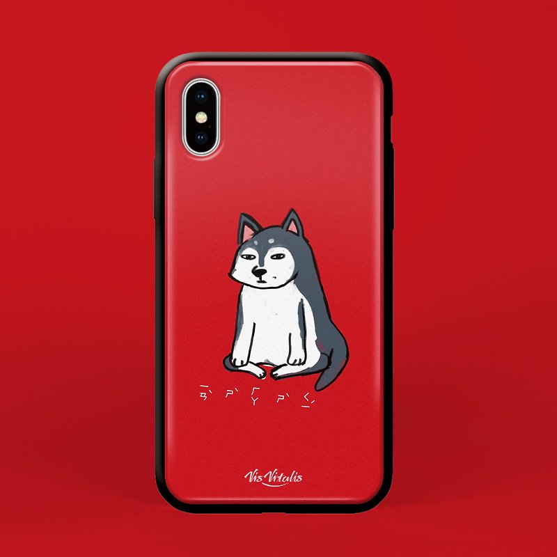哈士奇手機殼 Husky/iPhone - 手機殼/手機套 - 塑膠 紅色