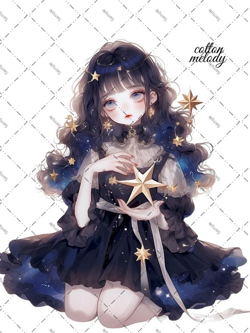original sticker no.1715 人物ステッカー オリジナルステッカー 人物ステッカー 女の子ステッカー オリジナル人物ステッカー - 貼紙 - 紙 