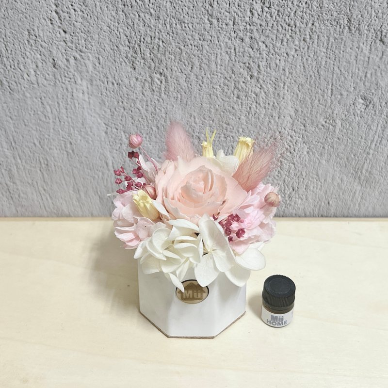 索拉花香氛小盆花 乾燥花 香氛石 附1ml香精油 - 乾燥花/永生花 - 植物．花 粉紅色
