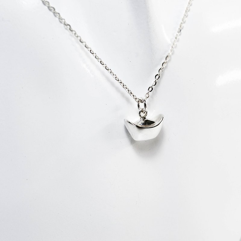 Small ingot necklace - สร้อยคอ - เงินแท้ สีเงิน
