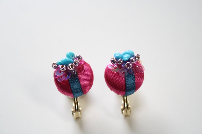 Turquoise Earrings - ต่างหู - แก้ว สีม่วง