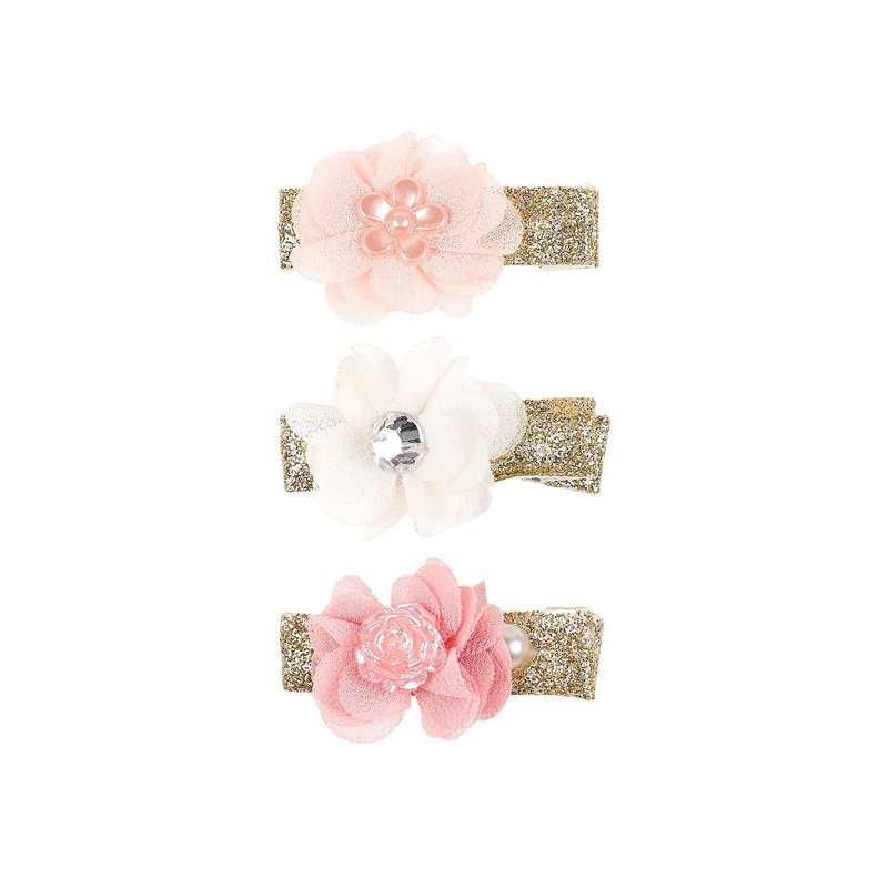 荷蘭 Souza 亮粉紗花髮夾組 - 髮夾/髮圈 - 聚酯纖維 粉紅色