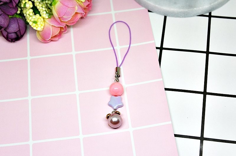 ├ cute little strap series ┤-pink purple planet - # small gift # # can be changed into earphone plug # - อื่นๆ - อะคริลิค สีม่วง