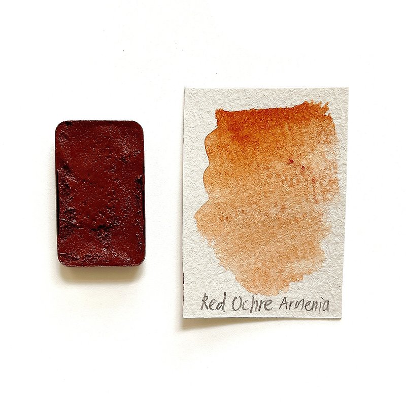 Red ochre Armenia PR102  - Handmade Honey Based Watercolor Half Pan 2ml L'oeil - Other - Pigment Red